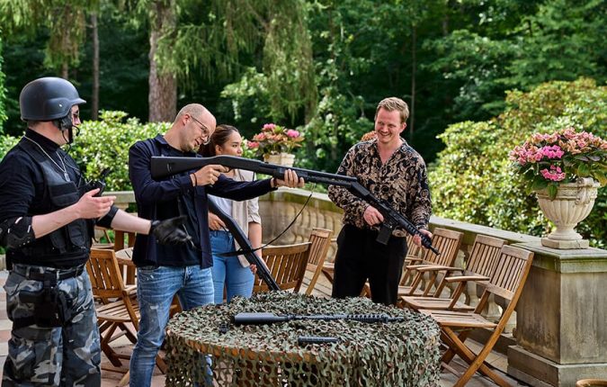 Udendørs teambuilding med team 007. Med Midgaard Event.